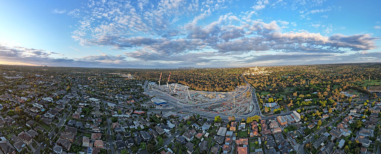 North East Link construction in Bulleen, 24 October 2024