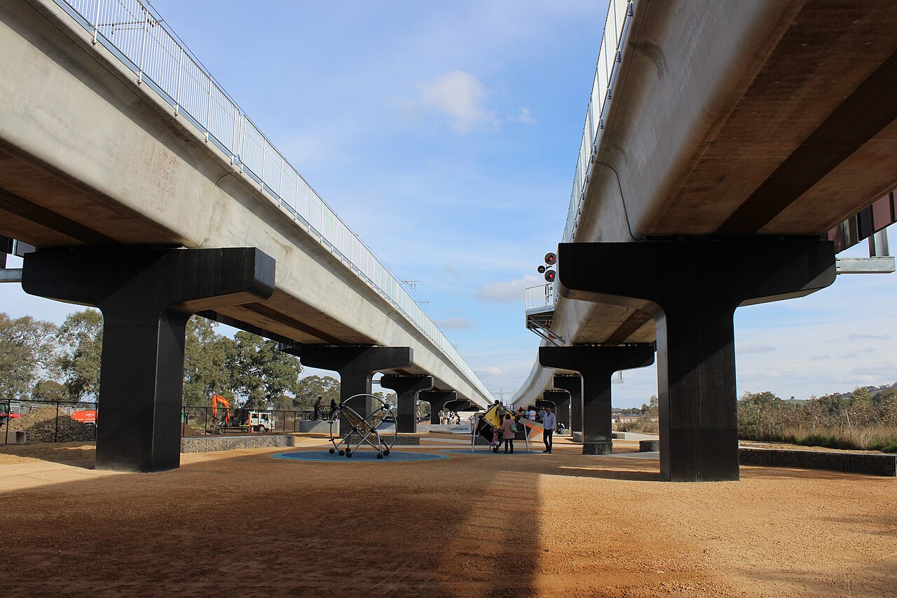 Playground under the elevated line at Mernda, 26 August 2018